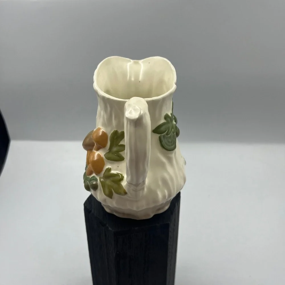 Vtg Ceramic Mushroom Toadstool CottageCore Mini Pitcher Creamer MCM Hand Painted